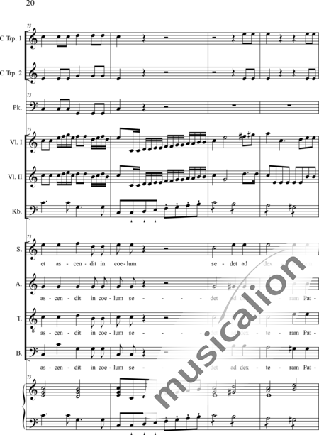 Dedler, Rochus: Missa Solennis: Credo - Chor>SATB+TrpC2+Pk+Org+[Vl2+Kb]:20