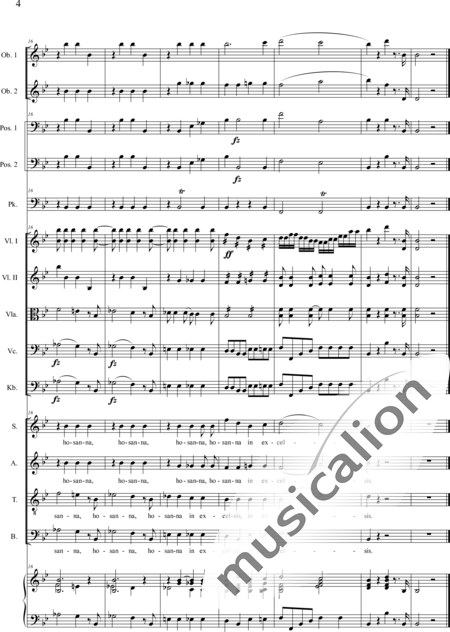Brosig, Moritz: Messe Nr. 6: Sanctus - Chor>SATB+Oboe+Ob+Pos2+Pk+Org+[Vl2+Vla+Vc+Kb]:4