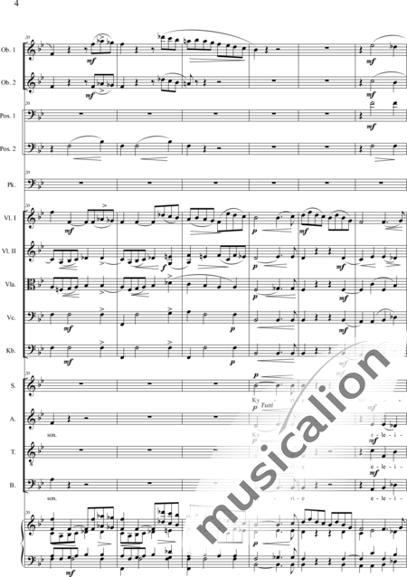 Brosig, Moritz: Messe Nr. 6: Kyrie - Solo>Alt/Bass+Chor>SATB+Viola+Ob2+Pos2+Pk+Org+[Vl2+Vc+Kb]:4