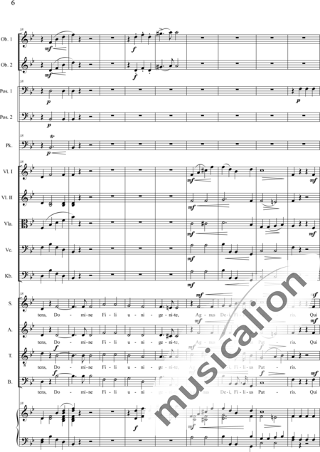 Brosig, Moritz
: Mass No. 6: Gloria - Solo>alto/Ten/bajo+Coro>SATB+Violoncello+Ob2+Trb2+Tp+Org+[Vl2+Vla+Cb]:6