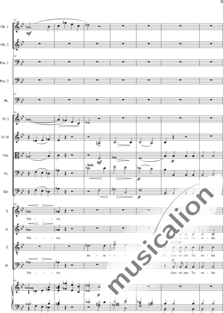 Brosig, Moritz
: Mass No. 6: Gloria - Solo>alto/Ten/bajo+Coro>SATB+Violoncello+Ob2+Trb2+Tp+Org+[Vl2+Vla+Cb]:9