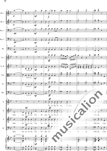 Brosig, Moritz
: Mass No. 6: Gloria - Solo>alto/Ten/bajo+Coro>SATB+Violoncello+Ob2+Trb2+Tp+Org+[Vl2+Vla+Cb]:10
