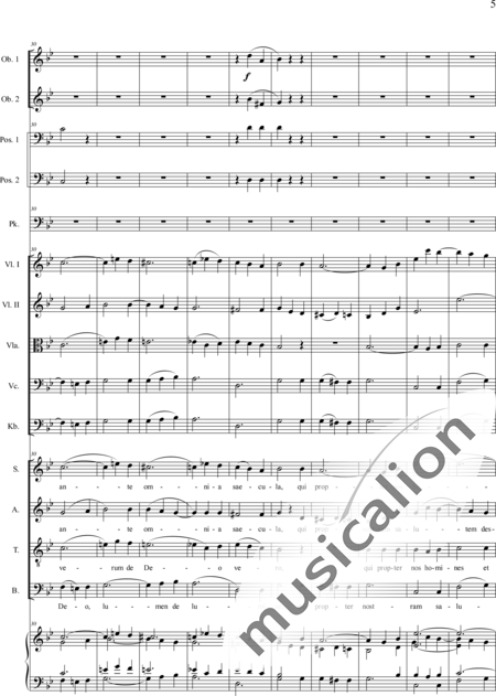 Brosig, Moritz: Messe Nr. 6: Credo - Solo>Sop/Alt/Ten+Chor>SATB+Ob2+Pos2+Pk+Org+[Vl2+Vla+Vc+Kb]:5