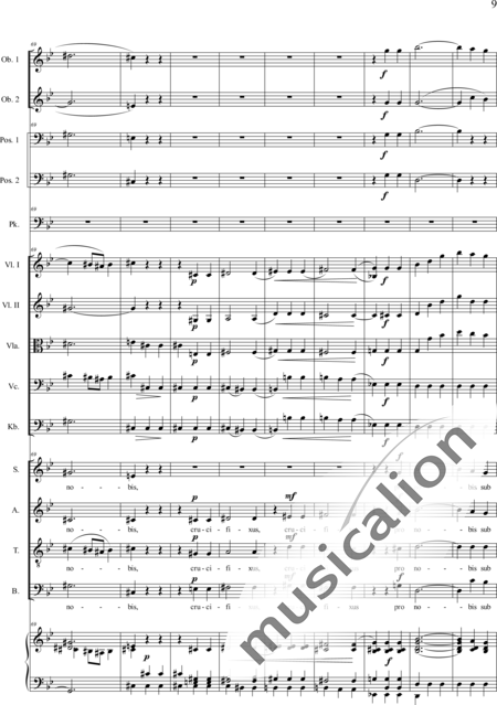 Brosig, Moritz: Messe Nr. 6: Credo - Solo>Sop/Alt/Ten+Chor>SATB+Ob2+Pos2+Pk+Org+[Vl2+Vla+Vc+Kb]:9