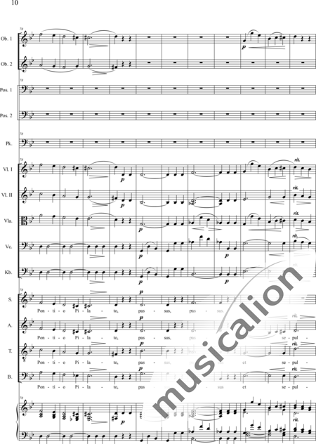 Brosig, Moritz: Messe Nr. 6: Credo - Solo>Sop/Alt/Ten+Chor>SATB+Ob2+Pos2+Pk+Org+[Vl2+Vla+Vc+Kb]:10