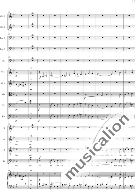 Brosig, Moritz: Messe Nr. 6: Credo - Solo>Sop/Alt/Ten+Chor>SATB+Ob2+Pos2+Pk+Org+[Vl2+Vla+Vc+Kb]:11