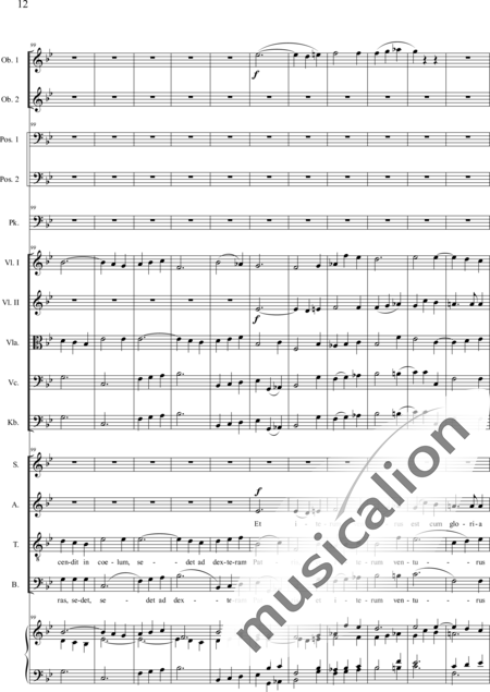 Brosig, Moritz: Messe Nr. 6: Credo - Solo>Sop/Alt/Ten+Chor>SATB+Ob2+Pos2+Pk+Org+[Vl2+Vla+Vc+Kb]:12
