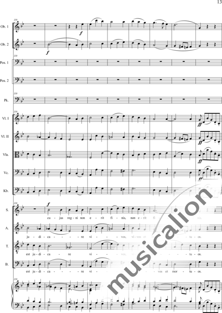 Brosig, Moritz: Messe Nr. 6: Credo - Solo>Sop/Alt/Ten+Chor>SATB+Ob2+Pos2+Pk+Org+[Vl2+Vla+Vc+Kb]:13