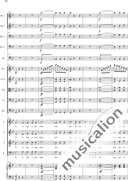 Brosig, Moritz: Messe Nr. 6: Credo - Solo>Sop/Alt/Ten+Chor>SATB+Ob2+Pos2+Pk+Org+[Vl2+Vla+Vc+Kb]:14