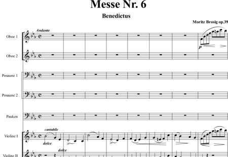 Brosig, Moritz
: Mass No. 6: Benedictus - Solo>sop/Ten/bajo+Coro>SATB+Violoncello+Oboe+Trombón+Ob+Trb+Tp+Org+[Vl2+Vla+Cb]:0