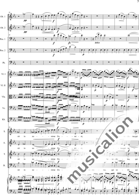 Brosig, Moritz
: Mass No. 6: Benedictus - Solo>sop/Ten/bajo+Coro>SATB+Violoncello+Oboe+Trombón+Ob+Trb+Tp+Org+[Vl2+Vla+Cb]:5