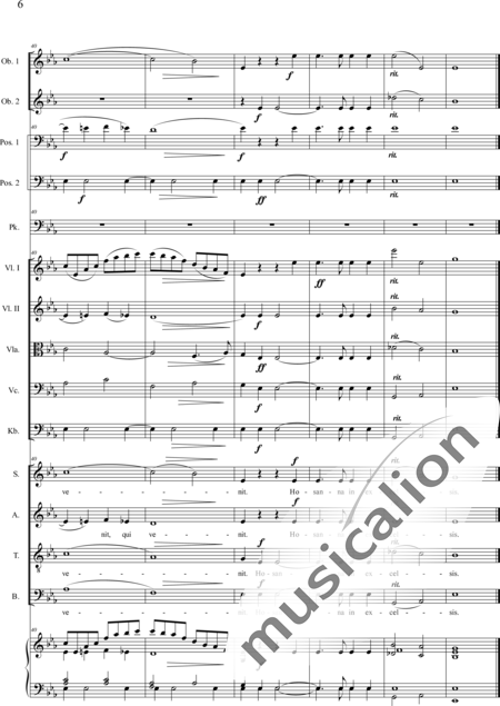 Brosig, Moritz
: Mass No. 6: Benedictus - Solo>sop/Ten/bajo+Coro>SATB+Violoncello+Oboe+Trombón+Ob+Trb+Tp+Org+[Vl2+Vla+Cb]:6
