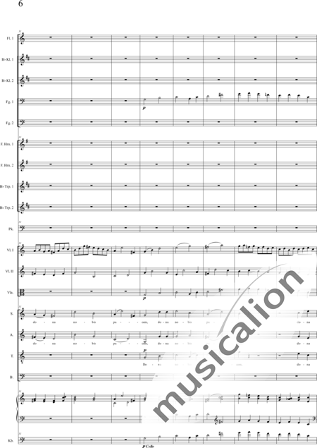 Bühler, Franz: Missa solemnis: Agnus Dei - Chor>SATB+[Fl+KlarB2+Fg2]+[HnF2+TrpB2]+Pk+Org+[Vl2+Vla+Kb]:6