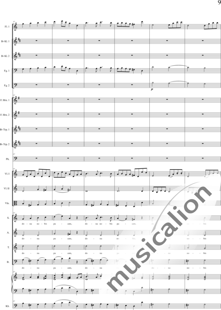 Bühler, Franz: Missa solemnis: Agnus Dei - Chor>SATB+[Fl+KlarB2+Fg2]+[HnF2+TrpB2]+Pk+Org+[Vl2+Vla+Kb]:9