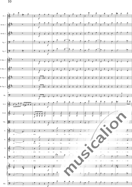 Bühler, Franz: Missa solemnis: Agnus Dei - Chor>SATB+[Fl+KlarB2+Fg2]+[HnF2+TrpB2]+Pk+Org+[Vl2+Vla+Kb]:10