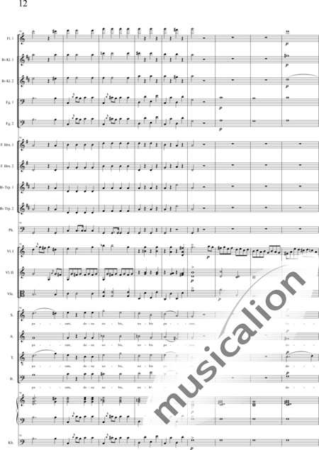 Bühler, Franz: Missa solemnis: Agnus Dei - Chor>SATB+[Fl+KlarB2+Fg2]+[HnF2+TrpB2]+Pk+Org+[Vl2+Vla+Kb]:12