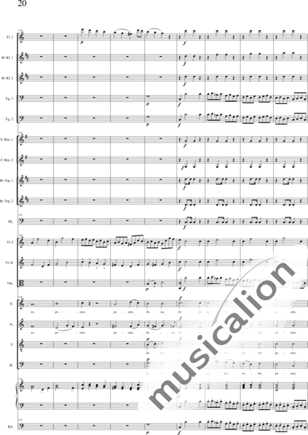 Bühler, Franz: Missa solemnis: Agnus Dei - Chor>SATB+[Fl+KlarB2+Fg2]+[HnF2+TrpB2]+Pk+Org+[Vl2+Vla+Kb]:20