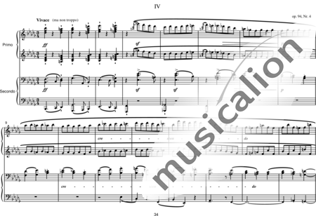 Reger, Max: Vivace (ma non troppo) (4) - Klavier>4händig:0
