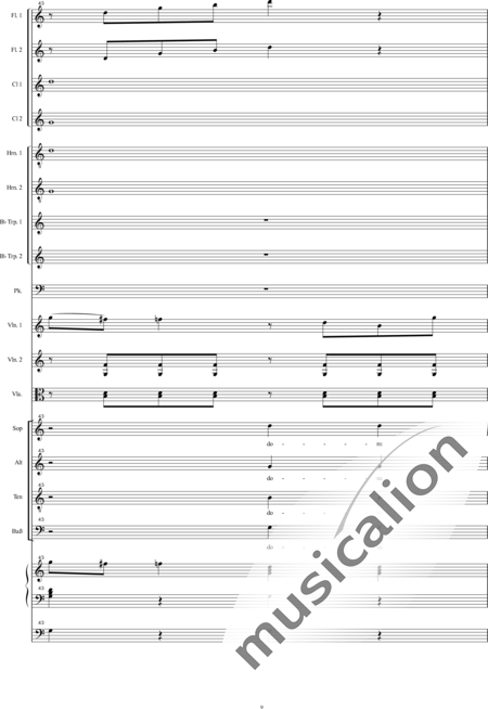 Bühler, Franz
: Orgelsolomesse: Agnus Dei - Coro>SATB+[Fl2+Clar2]+[Cr2+Trp2]+Tp+Org+[Vl2+Vla+Cb]:9