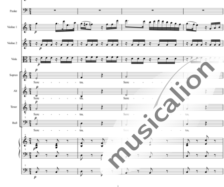 Bühler, Franz
: Orgelsolomesse: Sanctus - Coro>SATB+[Fl2+Clar2]+[Cr2+Trp2]+Tp+Org+[Vl2+Vla+Cb]:1