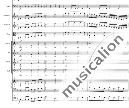 Bühler, Franz: Orgelsolomesse: Gloria - Chor>SATB+[Fl2+Klar2]+[Hn2+TrpB2]+Pk+Org+[Vl2+Vla+Kb]:1
