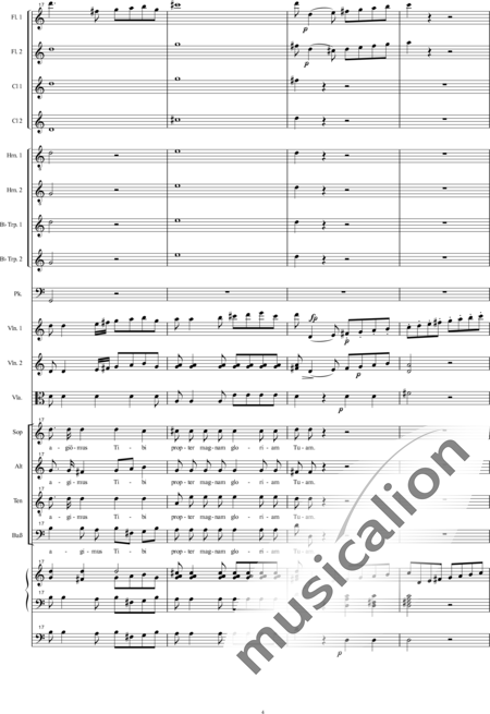 Bühler, Franz: Orgelsolomesse: Gloria - Chor>SATB+[Fl2+Klar2]+[Hn2+TrpB2]+Pk+Org+[Vl2+Vla+Kb]:4