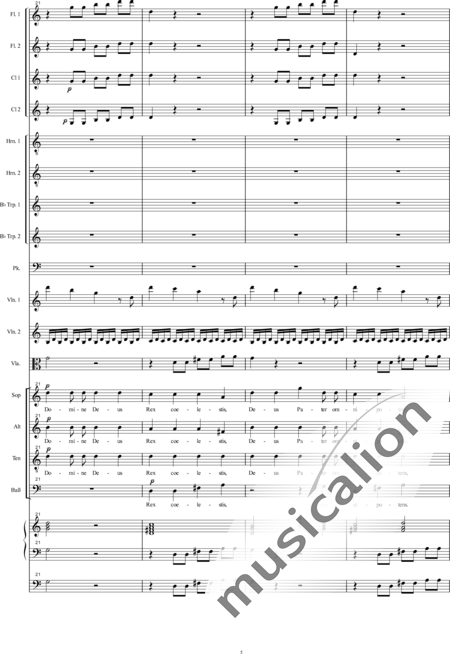 Bühler, Franz: Orgelsolomesse: Gloria - Chor>SATB+[Fl2+Klar2]+[Hn2+TrpB2]+Pk+Org+[Vl2+Vla+Kb]:5