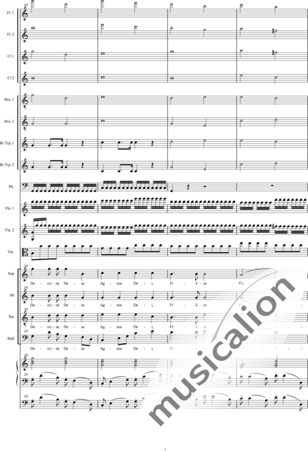 Bühler, Franz: Orgelsolomesse: Gloria - Chor>SATB+[Fl2+Klar2]+[Hn2+TrpB2]+Pk+Org+[Vl2+Vla+Kb]:7