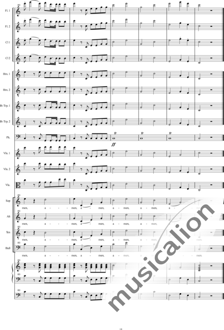 Bühler, Franz: Orgelsolomesse: Gloria - Chor>SATB+[Fl2+Klar2]+[Hn2+TrpB2]+Pk+Org+[Vl2+Vla+Kb]:18