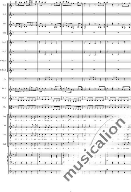 Bühler, Franz: Orgelsolomesse: Credo - Chor>SATB+[Fl2+Klar2]+[Hn2+Trp2]+Pk+Org+[Vl2+Vla+Kb]:2