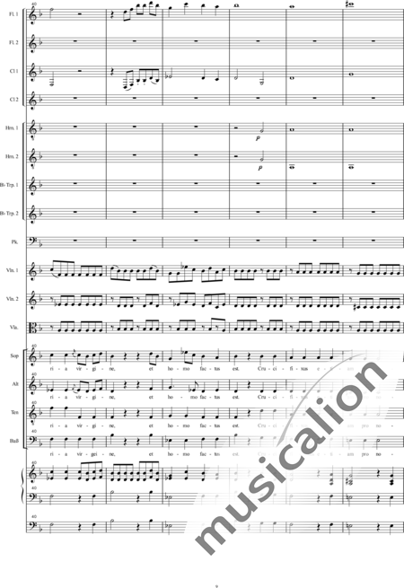 Bühler, Franz: Orgelsolomesse: Credo - Chor>SATB+[Fl2+Klar2]+[Hn2+Trp2]+Pk+Org+[Vl2+Vla+Kb]:9