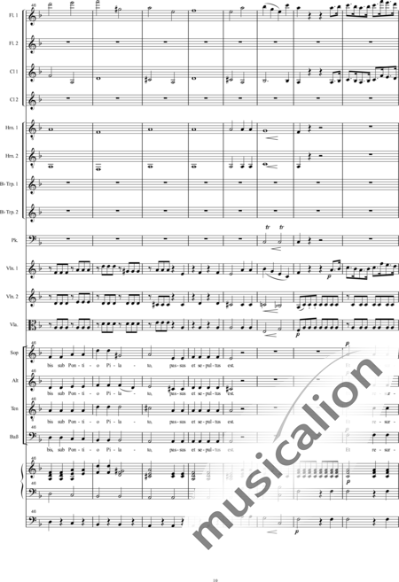 Bühler, Franz: Orgelsolomesse: Credo - Chor>SATB+[Fl2+Klar2]+[Hn2+Trp2]+Pk+Org+[Vl2+Vla+Kb]:10