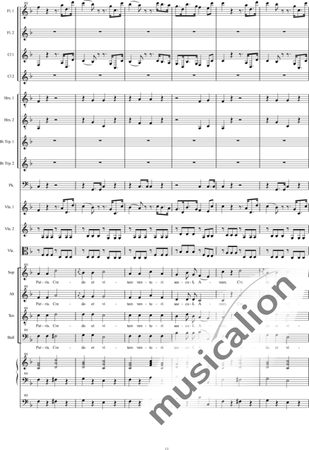 Bühler, Franz: Orgelsolomesse: Credo - Chor>SATB+[Fl2+Klar2]+[Hn2+Trp2]+Pk+Org+[Vl2+Vla+Kb]:12