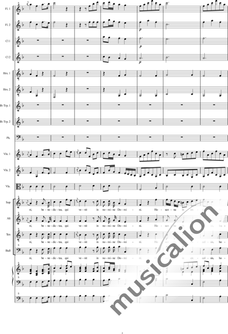 Bühler, Franz: Orgelsolomesse: Benedictus II - Chor>SATB+[Fl2+Klar2]+[Hn2+Trp2]+Pk+Org+[Vl2+Vla+Kb]:2