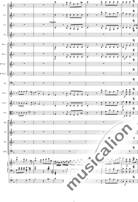 Bühler, Franz: Orgelsolomesse: Benedictus I - Chor>SATB+[Fl2+Klar2]+[Hn2+Trp2]+Pk+Org+[Vl2+Vla+Kb]:2