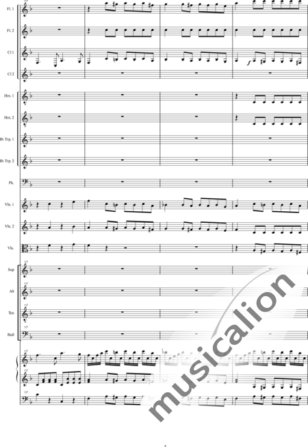 Bühler, Franz: Orgelsolomesse: Benedictus I - Chor>SATB+[Fl2+Klar2]+[Hn2+Trp2]+Pk+Org+[Vl2+Vla+Kb]:4