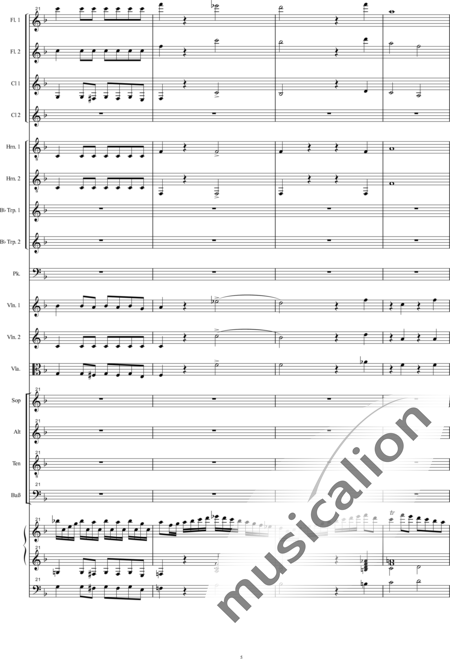 Bühler, Franz: Orgelsolomesse: Benedictus I - Chor>SATB+[Fl2+Klar2]+[Hn2+Trp2]+Pk+Org+[Vl2+Vla+Kb]:5