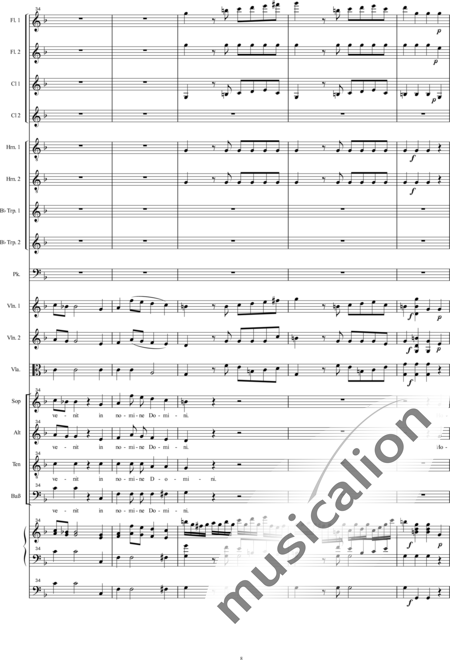 Bühler, Franz: Orgelsolomesse: Benedictus I - Chor>SATB+[Fl2+Klar2]+[Hn2+Trp2]+Pk+Org+[Vl2+Vla+Kb]:8