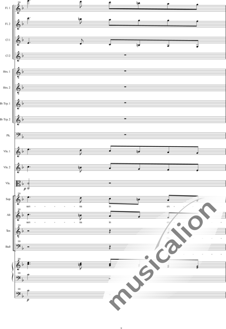 Bühler, Franz: Orgelsolomesse: Benedictus I - Chor>SATB+[Fl2+Klar2]+[Hn2+Trp2]+Pk+Org+[Vl2+Vla+Kb]:9