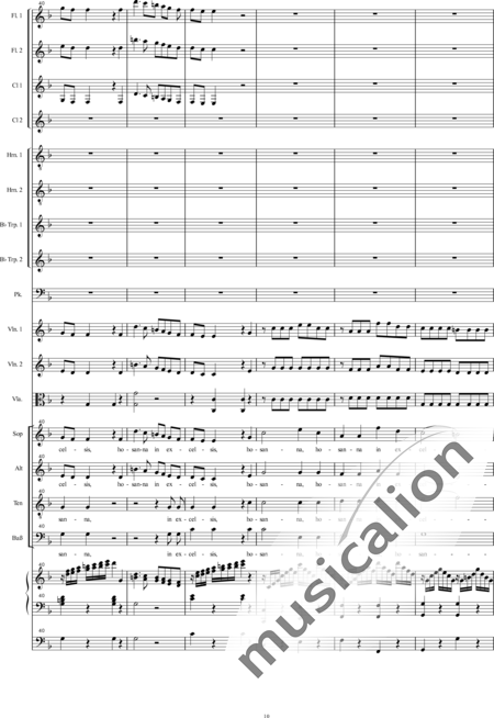 Bühler, Franz: Orgelsolomesse: Benedictus I - Chor>SATB+[Fl2+Klar2]+[Hn2+Trp2]+Pk+Org+[Vl2+Vla+Kb]:10