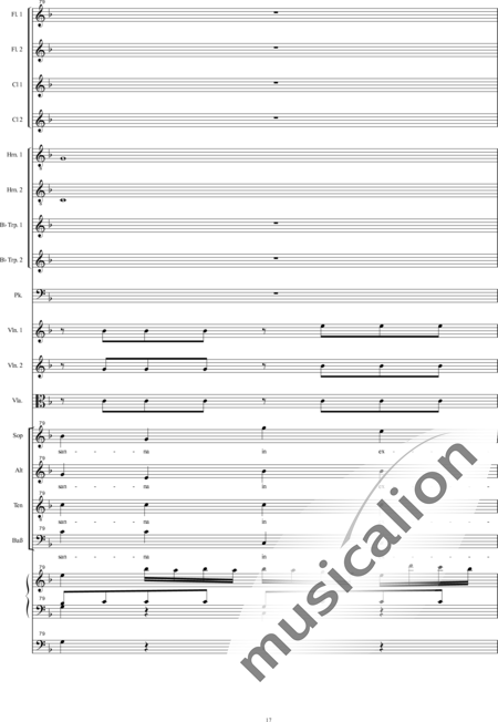 Bühler, Franz: Orgelsolomesse: Benedictus I - Chor>SATB+[Fl2+Klar2]+[Hn2+Trp2]+Pk+Org+[Vl2+Vla+Kb]:17