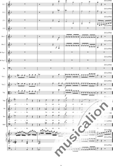 Bühler, Franz: Orgelsolomesse: Benedictus I - Chor>SATB+[Fl2+Klar2]+[Hn2+Trp2]+Pk+Org+[Vl2+Vla+Kb]:20