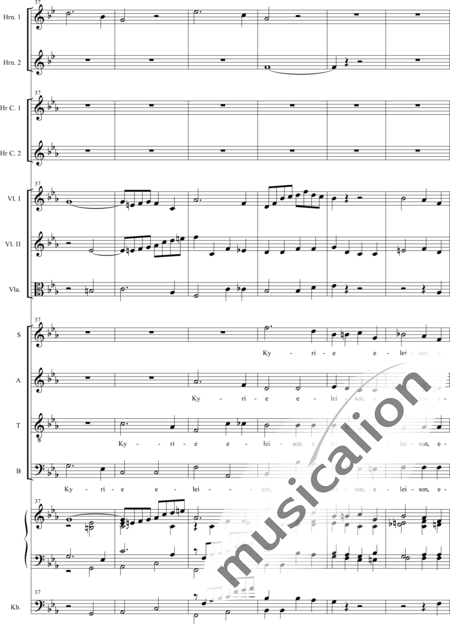 Brosig, Moritz: Missa in C: Kyrie - Chor>SATB+HnC2+Org+[Vl2+Vla+Kb]:7