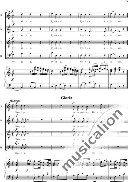 Dedler, Rochus: Missa I in C, Orgelpartitur - Solo>Sop/Alt/Bass+Chor>SATB+Org:5
