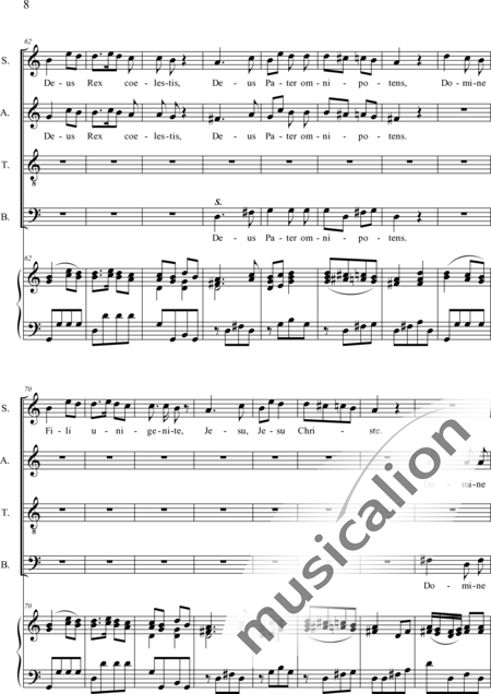Dedler, Rochus: Missa I in C, Orgelpartitur - Solo>Sop/Alt/Bass+Chor>SATB+Org:8