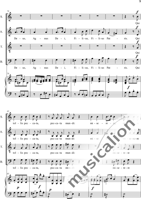 Dedler, Rochus: Missa I in C, Orgelpartitur - Solo>Sop/Alt/Bass+Chor>SATB+Org:9