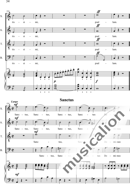 Dedler, Rochus: Missa I in C, Orgelpartitur - Solo>Sop/Alt/Bass+Chor>SATB+Org:34