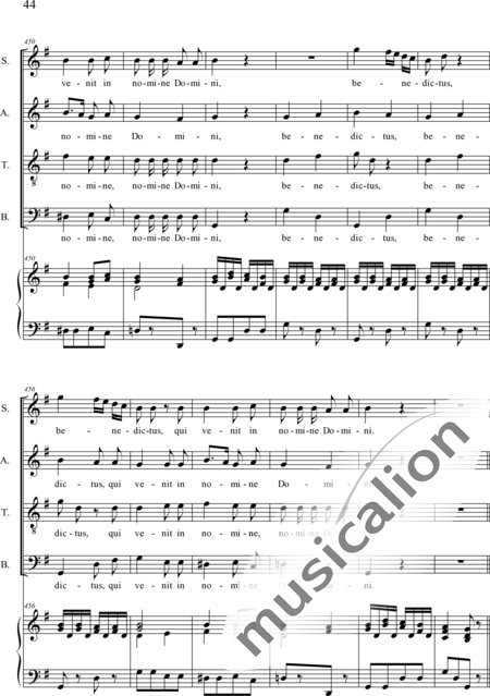 Dedler, Rochus: Missa I in C, Orgelpartitur - Solo>Sop/Alt/Bass+Chor>SATB+Org:44