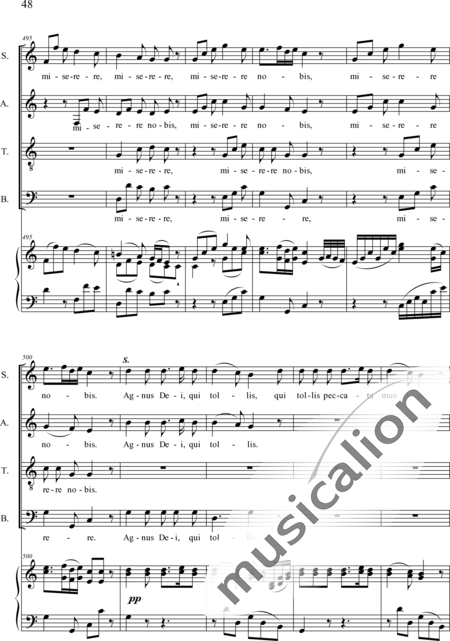 Dedler, Rochus: Missa I in C, Orgelpartitur - Solo>Sop/Alt/Bass+Chor>SATB+Org:48