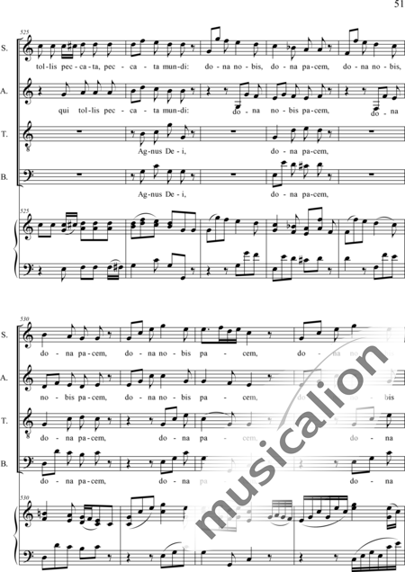 Dedler, Rochus: Missa I in C, Orgelpartitur - Solo>Sop/Alt/Bass+Chor>SATB+Org:51